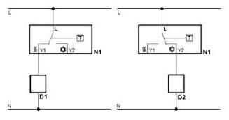 RAA20房间温度控制器接线端及尺寸图      